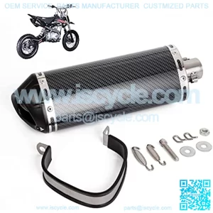 Universal 1.5" Inlet Stainless Steel Exhaust Muffler with Removable DB Killer Slip on Dirt Pit Street Bike 125cc Motorcycle Scooter ATV,SIZE:Length 330mm X Dia 98mm