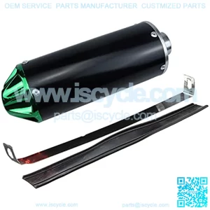Aluminum Green 28mm Motorcycle Exhaust Muffler With Clamp For 50cc 70cc 90cc 110cc 125cc Chinese Pit Trail Dirt Bike Mini Motocross Motorcycle CRF50 XR50 KLX Coolster SSR Thumpstar Lifan