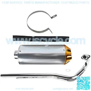 28mm Exhaust Muffler & Exhaust Pipe For 50cc 70cc 90cc 110cc 125cc CRF50 XR50 KLX SSR Dirt Pit Bike (Gold)