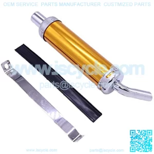 Kesoto 1.25inch Inlet Motorcycle Exhaust Muffler for Motorbike, Golden, 35.5x6cm