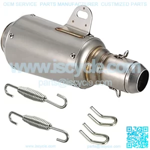 51mm Motorcycle Exhaust Pipe Muffler, Universal Frosting Stainless Steel Exhaust Silencers Mufflers Compatible with Motorcycle ATV Dirt Bike