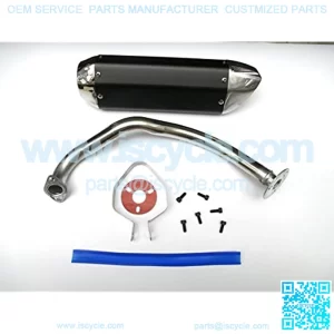 NEW! High Performance Exhaust System Muffler for GY6 50cc-400cc 4 Stroke Scooters ATV Go Kart (Black)