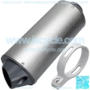 38mm Exhaust Muffler With Clamp for 125cc 140cc 150cc 160cc Lifan Yx SDG Atomik Thumpstar BSE Apollo Kayo Stomp Chinese Made Pit Dirt Bike Gray
