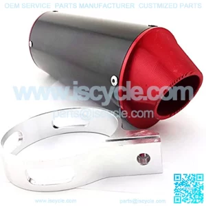 CNC Aluminum Red 38mm Exhaust Muffler With Clamp For 125cc 140cc 150cc 160cc Chinese Dirt Pit Bike Motorcycle
