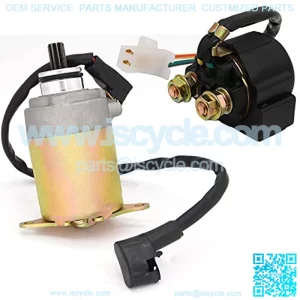 Starter Solenoid Relay + Starter Motor for 4-Stroke GY6 Engine 50cc 150cc 200cc 250cc ATV Dirt Bikes Scooters Go Kart Compatible with SUNL Coolster Baja Roketa 4 Wheelers Moped by BOOTOP