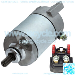 Starter & Relay Solenoid for Yamaha Grizzly 350 YFM350 2007 2008 2009 Atv New