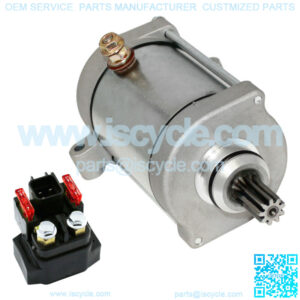 Starter W/ Relay Solenoid for Yamaha Rhino 700 YXR700F YXR700 4X4 2008-2013