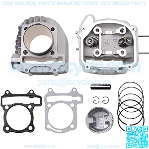 62.5mm Big Bore Complete Cylinder and Cylinder Head Rebuild Kit Replacement for 4 Stroke GY6 170cc 180cc 200cc 1P63QML Engine Chinese ATV Quad 4 Wheeler Go Kart Scooter
