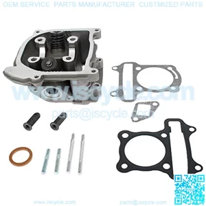 ATGT-12Z GY6 49cc 50cc to 100cc Scooter Engine 50mm Cylinder Head Assy with Valves Set for 139QMB 139QMA Chinese Moped ATV Go Kart Quad (Non EGR Type, 69mm Valves)