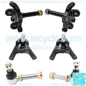 Complete Front Left & Right Wheel Steering Knuckle Spindle and Ball Joints with M12 Steering Tie Rod Assy Kit for ATV Buggy Dirt Pit Bike Scooters