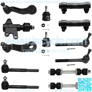Detroit Axle - Front Suspension Kit - Lower Ball Joints, Sway Bars, Pitman Arm, Idler Arm, Inner & Outer Tie Rods, Tie Rod Sleeves (13pc Set) for 1992-2000 Chevy GMC 2WD | Detroit Axle - 13S1201420