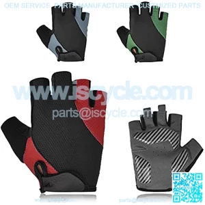 Half Finger Cycling Gloves for Road Bikes and Mounting , Bicycle Gloves Mountain Bike Gloves Non-Slip Shock Absorbent Palm Grip, Lightweight Lycra Moisture Wicking, Snug Compression