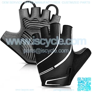 Reinforced Sports Cycling Bike Gloves - Padded Road Mountain Gloves - Shock-Absorbing BreathHalf Finger Bicycle Gloves for Men Women