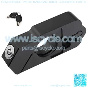 Universal ATV Alloy CNC Handle Throttle Grip Security Lock with 2 Keys,Motorcycle Lock - A Grip/Throttle/Brake/Handlebar Lock Moped (Black)
