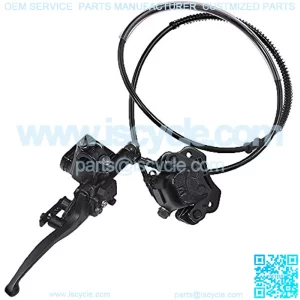 Rear Hydraulic Disc Brake for Left Hand with Brake Pad, Master Cylinder, Caliper, Hydraulic Brake, Hose,Assembly with Brake Pads for 50cc, 70cc, 90cc, 110cc, and 125cc ATV Quad,Black