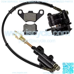 Rear Disc Brake Master Cylinder Caliper With Replaced Disc Brake Pad for 50cc 70cc 90cc 110cc 125cc Chinese TaoTao 110cc Peace Motorsports Quad Coolster 3050HD ATV Kids Four Wheeler