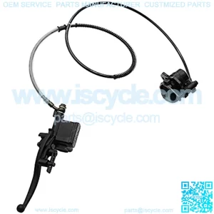 Rear Hydraulic Disc Brake System Caliper, PRO BAT, ATV Quad Rear Hand Brake Assembly Master Cylinder Caliper Come with Brake Pads for 50cc 70cc 90cc 110cc 125cc 150cc Quad Bike ATV Buggy, Black