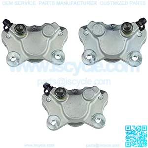 Motorcycle Front Left Right & Rear Brake Calipers Compatibe with Arctic Cat ATV 250 300 375 400 454 500 with Pads