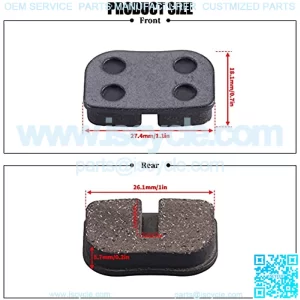 REAR BRAKE PADS , Brake Pads Compatible with Motovox MBX10 MBX11 MBX-10 79cc Moto MM-BB80 Baja Racer Dirt Bug Motorsports Doodle Bug Ct100u Mini bike rear brake pad parts (4 Pack)