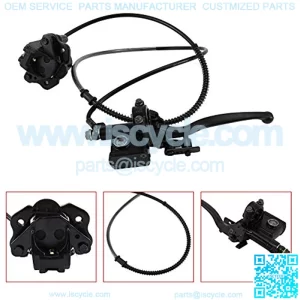Rear Hydraulic Disc Brake Master Cylinder Caliper Assembly with Brake Pads fit for Chinese ATV Quad TaoTao 50cc 70cc 90cc 110cc 125cc