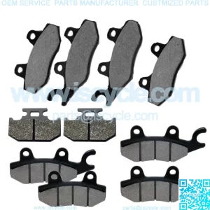 Front Rear And Middle Brake Pads for Yamaha Rhino 700 YXR700F YXR 700F 2008-2013