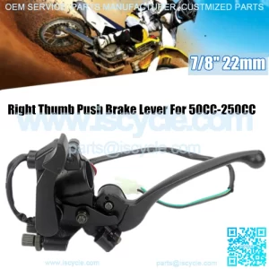 Right Thumb Push Brake Lever 7/8" Handle Bar Oiler Motorcycle ATV For 50CC-250CC