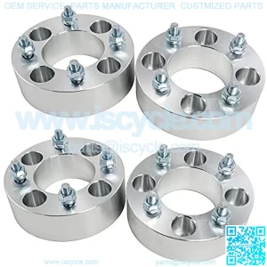 4pcs 2" 4/137 4x137 ATV Wheel Spacers for Bombardier Outlander Commander Kawasaki Bayou UTV (Silver)