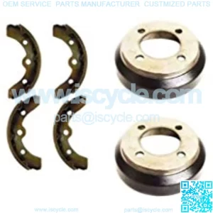 3G Rear Brake Shoes & Drums Set for Club Car Precedent Golf Carts 2004+