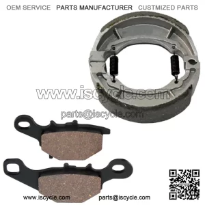 Front Brake Pads and Rear Brake Shoes for Suzuki DR-Z125L DRZ125L 2003-2019