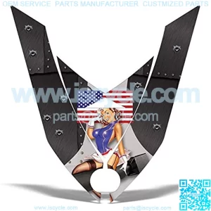 AMR Racing Snowmobile Graphics kit Sticker Decal Compatible with Rev XP 2008-2012 Hood - T-Bomber Black