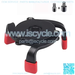 Universal Adjustable 3 Jaw Oil Filter Wrench Remover Tool for Removing Oil filters Range 2.4 inch from 3.8 inch in Diameter Include 1/2??-3/8?? and 1/4??-3/8?? Drive Adapter