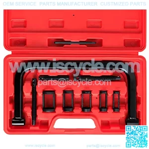 Motor Tech 10pcs Solid Valve Spring Compressor, Automotive Compression C-Clamp Tool Service Kit for Motorcycle, ATV, Car, Small Engine Vehicle Equipment