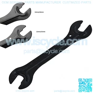 Black Portable Steel Cycling Bike Head Open End Axle Hub Cone Wrench Bicycle Repair Spanner Tool Kit for Mountain Bike, Folding Bicycle, Road Vehicles,MTB,Touring, Cruiser.13/14/15/16mm, 2Pack