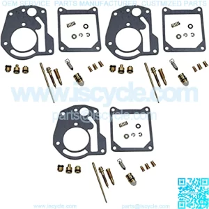RW 0101-198 Carburetor Rebuild Repair Parts Kit (Set of 3) Compatible with Yamaha 80-81 XS850 XS850L Midnight Special XS850S Special