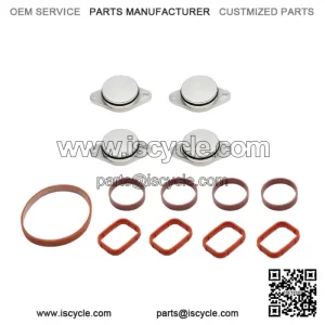 BMW Diesel Engine Vortex Swirl Flap Repair Kit 33MM 4PCS with Leather Ring #Silver