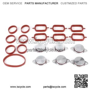 BMW Diesel Engine Vortex Swirl Flap Repair Kit 22MM 6PCS with Leather Ring #Silver