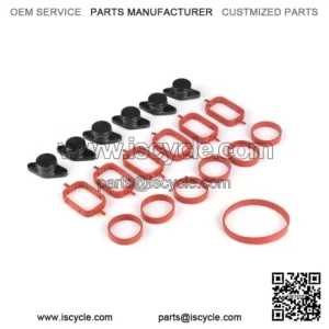 BMW Diesel Engine Vortex Swirl Flap Repair Kit 22MM 6PCS with Leather Ring #Black