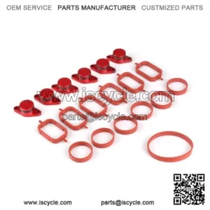 BMW Diesel Engine Vortex Swirl Flap Repair Kit 22MM 6PCS with Leather Ring #Red