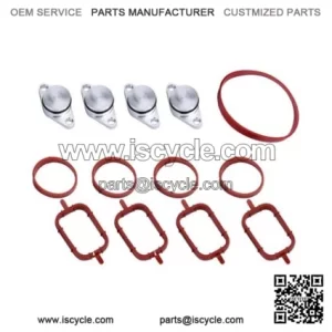 BMW Diesel Engine Vortex Swirl Flap Repair Kit 22MM 4PCS with Leather Ring #Silver