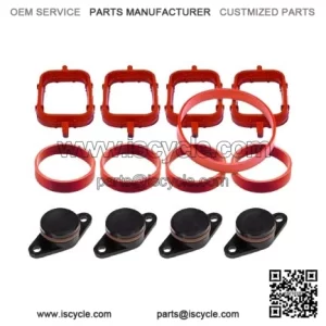 BMW Diesel Engine Vortex Swirl Flap Repair Kit 22MM 4PCS with Leather Ring #Black