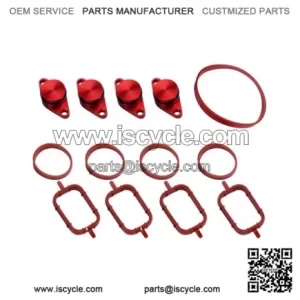 BMW Diesel Engine Vortex Swirl Flap Repair Kit 22MM 4PCS with Leather Ring #Red