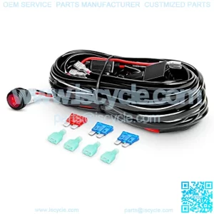 10009W - NI-WA05 LED Light Bar Wiring Harness Kit 12V On off Switch Power Relay Blade Fuse for Off Road LED Work Light Bar