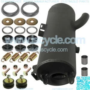 Black Exhaust Muffler Silencer And Kit for Polaris Sportsman 400 4X4 2001-2005