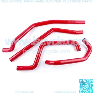 Silicone Radiator Coolant Hose Kit for 2008-2011 Polaris Ranger RZR 800 RZR800 3 Layer Radiator Heater Ancillary Hose Pipe (Red)