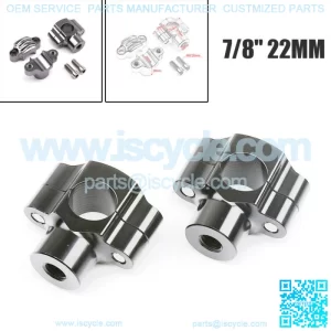 2PCS Universal Motorcycle ATV 7/8" 22mm Handlebar Risers Handle Bar Mount Clamp