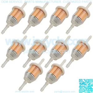 AM116304 Fuel Filter Fits for 1/4" and 5/16" Fuel Line Replaces 25 050 22-S 71-5960 120-436 GY20709 38666 149-2206-01 21541500 98021 Fuel Filter(Pack of 10)
