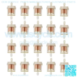 20 Packs Gas Inline Fuel Filter Replacement for 1/4" 6mm-7mm ATV Scooter Moped Go Kart Dirt Bikes Snowblower Motorcycle Lawnmower Small Tractors Snowmobiles Garden Tillers Generators