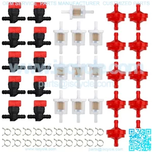 1/4" in Line Fuel Gas Filter Shut Cut Off Valve Clamp for 697947 AM36141 AM107340 Kawasaki 49019-7001 Toro 54-3150 1-603770 07-406