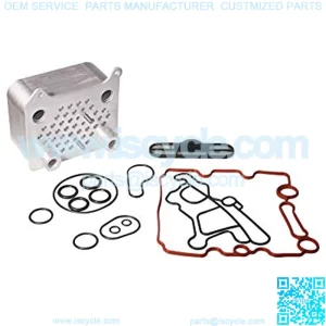 Engine Oil Cooler Kit - Compatible with Ford Trucks - Powerstroke 6.0L V8 F250, F-350, F450, F550 Super Duty, Excursion, E350, E-450 - Replaces Part 3C3Z 6A642 CA, 904-228, OCK388 - Gasket Seal Kit