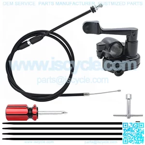 7/8'' 22mm Thumb Throttle Cable Accelerator Handle Assembly for 50cc 70cc 90cc 110cc 125cc 250cc TaoTao ATV Quad Go Kart (46.5 inches)